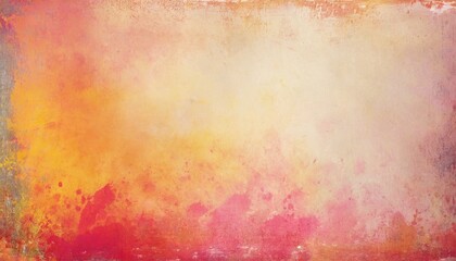 old background with vintage texture in red pink yellow and orange abstract paint design with grunge and color splash border