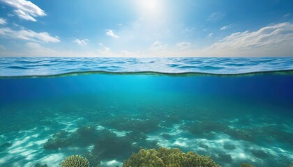 ocean pollution global warming co2 issue acidified seas  - obrazy, fototapety, plakaty