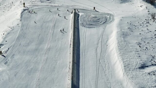 Erciyes Mountain Ski Center in the Winter Season Drone Video, Erciyes Mountain Kayseri, Turkiye (Turkey)