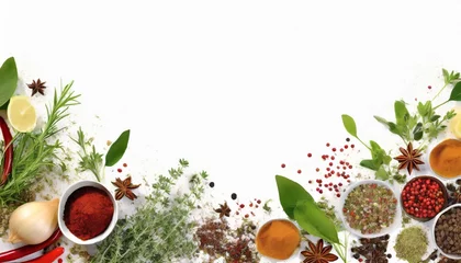 Poster spices and herbs on white background variety of spice on white background  © William