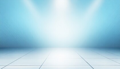perspective floor backdrop blue room studio with light blue gradient spotlight backdrop background for display your product or artwork - obrazy, fototapety, plakaty