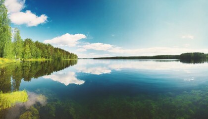 Fototapeta na wymiar finland lake scape at summer