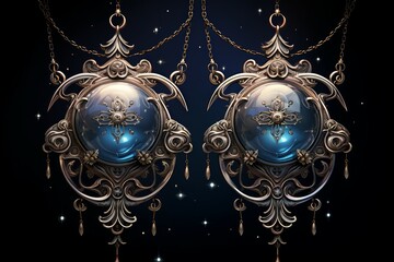 Fototapeta premium Mystical moonstone amulets, imbued with lunar energy and offering protection from dark forces - Generative AI