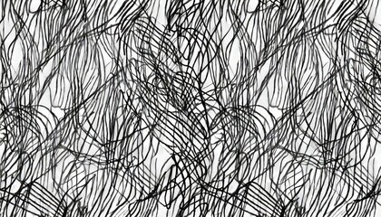 seamless abstract chaotic ink pen or marker scribble background texture hand drawn fun playful trendy childish squiggly doodle drawing line art backdrop bold black isolated pattern overlay - obrazy, fototapety, plakaty