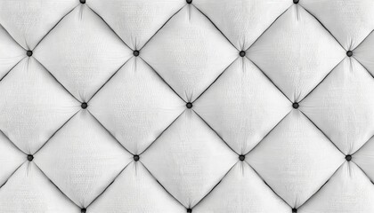 Fototapeta na wymiar seamless subtle white diamond tufted upholstery pattern background texture overlay abstract soft puffy quilted sofa cushions or headboard displacement bump or height map 3d rendering