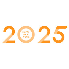 2025 logo text design.Happy New Year 2025 symbol.