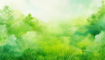 Rolgordijnen green watercolor background © William