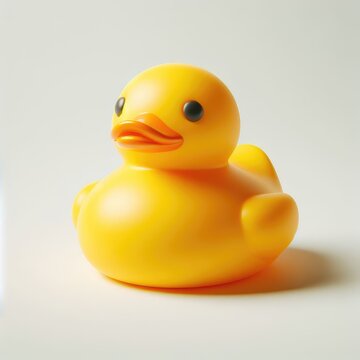 yellow rubber duck on white background