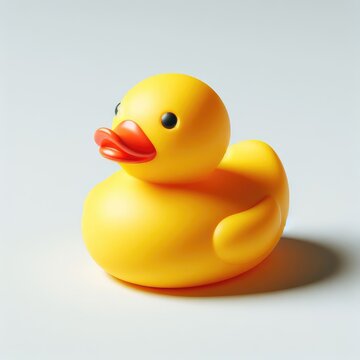 yellow rubber duck on white background