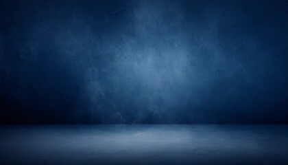 empty dark blue abstract cement wall and studio room with smoke float up the interior texture for display products wall background - obrazy, fototapety, plakaty