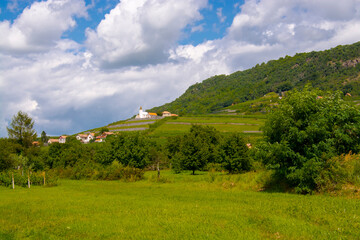 Landscape of Mouint of Somlo and traditional vineyard
