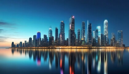 Fototapeta premium futuristic skyline made with