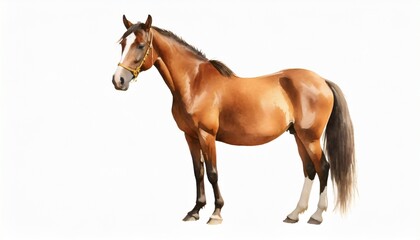 horse on white background in watercolor style