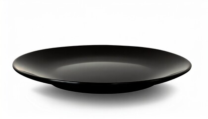 empty black plate on white background