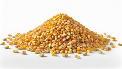 pile of dry corn seed isolated on white background - obrazy, fototapety, plakaty