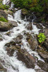 Obraz premium Landscape in Abkhazia with Caucasian ridge and river