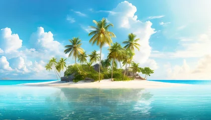 Foto op Plexiglas clip art of a tropical island © William