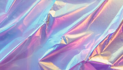 abstract holographic banner background in 80s 90s style modern bright pastel neon colored crumpled metallic psychedelic holographic foil texture vaporwave psychedelic retro futurism syberpunk