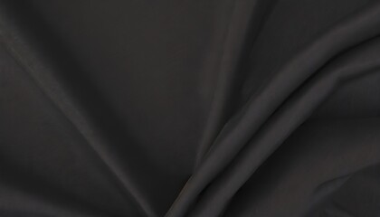 black cloth fabric in soft folds top view