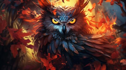 owl in the night ai generated