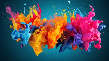Fototapeta na wymiar colorful watercolor splashes ai generated