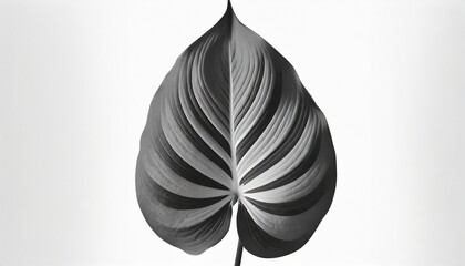 elegant hosta leaf in black and white