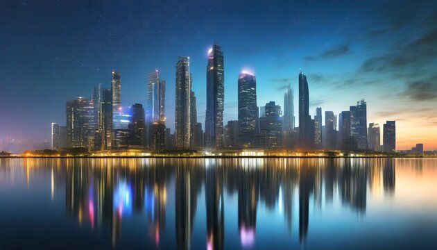 futuristic skyline made with