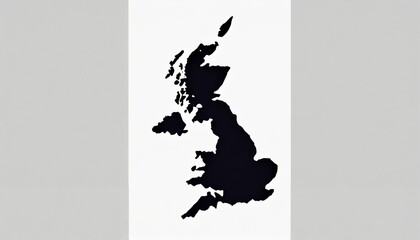 flat design great britain map silhouette icon - obrazy, fototapety, plakaty