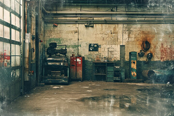 Grunge auto garage shop