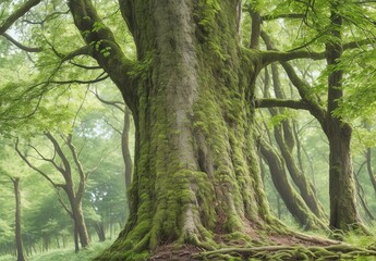 Closeup of tree in the forest