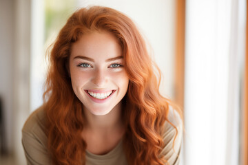 young redhead girl smiling