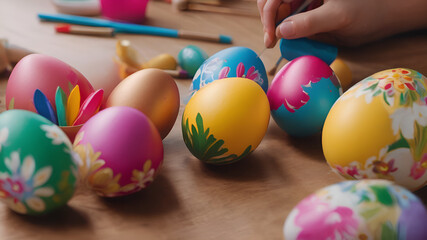 Fototapeta na wymiar aster, egg, eggs, holiday, spring, celebration, basket, decoration, color, colorful, colored, yellow, food, green