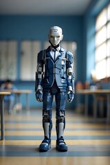 A Visual Odyssey of the Robot Student in School. Generative AI