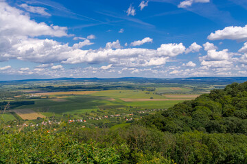 Fototapeta na wymiar Landscape from the old medieval castle of Somlo on the mount
