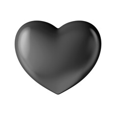 3D Black Heart Asset for Day of the Dead (Finados) or Obituary Composition