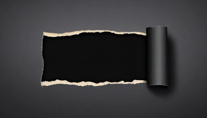 torn piece of black paper on a background