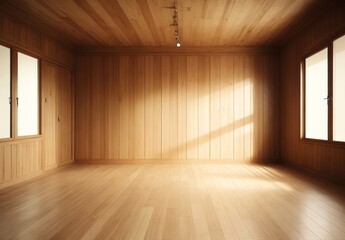 Obraz premium Empty wooden room