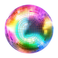 Obraz premium Shiny disco mirror ball reflect rainbow colors isolated