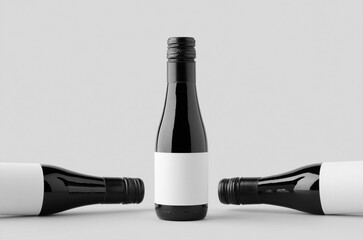 Small red wine bottle mockup. Burgundy, alsace, rhone shape.