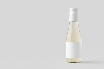 Small white wine bottle mockup. Burgundy, alsace, rhone shape. Blank copyspace.