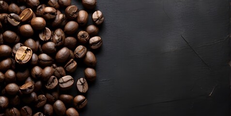coffee beans background black, Generative AI