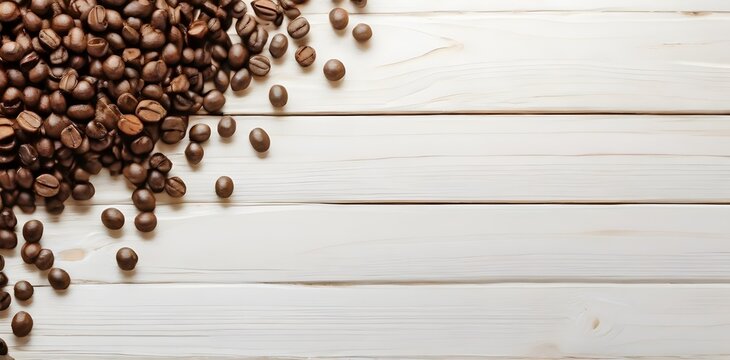 white wood background with coffe, Generative AI