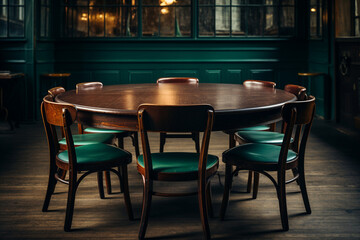 An empty chair at a crowded table, highlighting the feeling of alienation