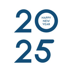 2025 logo text design.Happy New Year 2025 symbol.