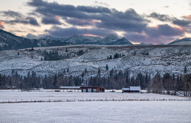 Beautiful Snow-covered Winter Forest in the Pacific Northwest - Twisp, Methow Valley, Washington, USA