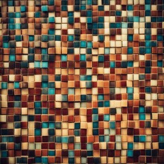 abstract mosaic background a mosaic tile wall with a brown and blue pattern texture 