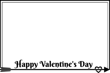 Happy Valentine's Day  のシンプルな黒い枠