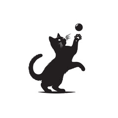 a cat playing with ball. 