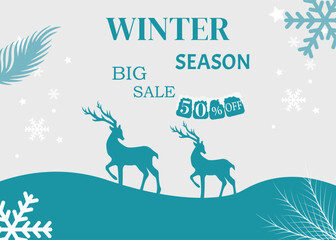 poster winter minimalist background banner template illustration design