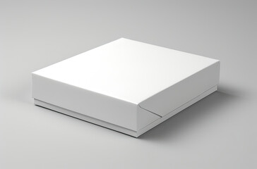 White Box on Gray Background, Minimalist Object Photography
